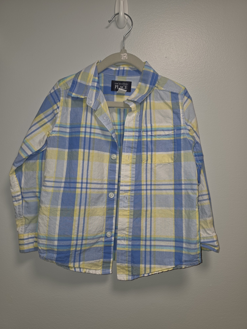 The Children's Place Blue, Yellow & White Plaid Button-Down Shirt